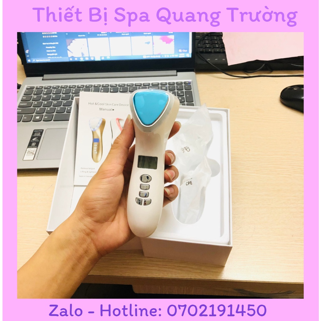 Máy điện đi nóng lạnh hình tam giác ( Trắng - Vàng )