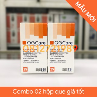 [Mẫu mới] Combo 2 hộp que thử đường huyết Ogcare (25 que/hộp) - Chính hãng