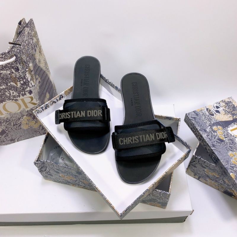 B(ẢNH THẬT) Dép Lê Nữ Quai Ngang Chữ Mềm Êm Fullbox Bill Túi Hãng Cao Cấp