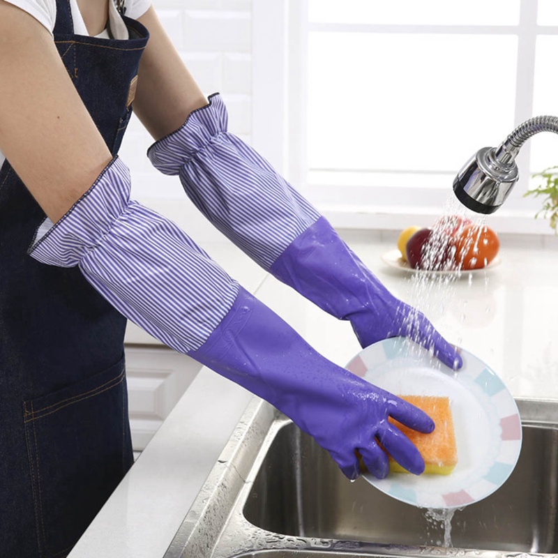 Găng Tay Rửa Chén Tay Dài Chống Thấm Nước Tiện Dụng