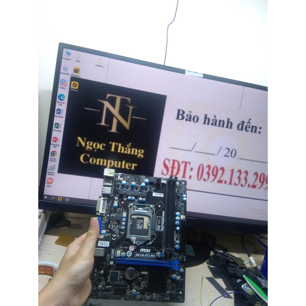 Main  MSI H61 -P31 zin.Main chính hãng bóc máy văn phòng, Main socket 1155