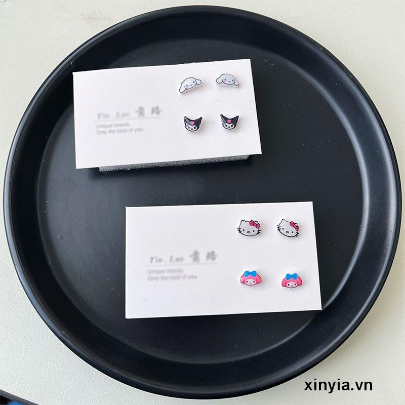 Bông Tai Hoạt Hình Cinnamoroll Dog Kitty Melody Kuromi Melody Kuromi Không Gây Dị Ứng Cho Học Sinh