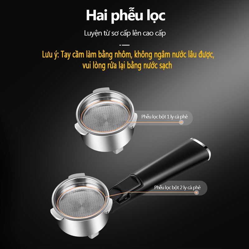 Máy pha cà phê inox không gỉ đánh sữa, màn cảm ứng thông minh lực chảy 20bar BE137