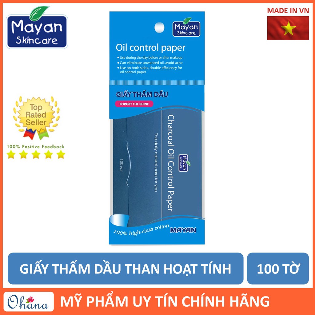 Giấy Thấm Dầu Mayan Than Hoạt Tính (100 Tờ)