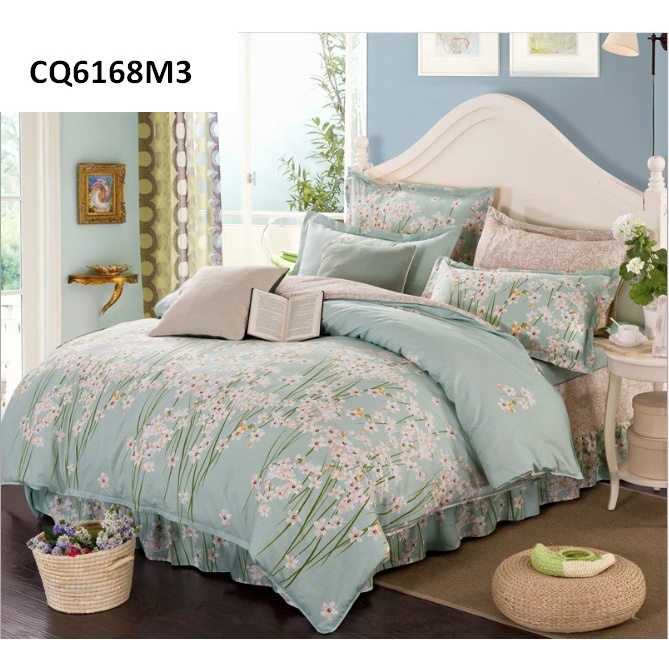 CQ6168-Bộ chăn ga gối cotton hàng nhập cho giường 120 và 180*200cm