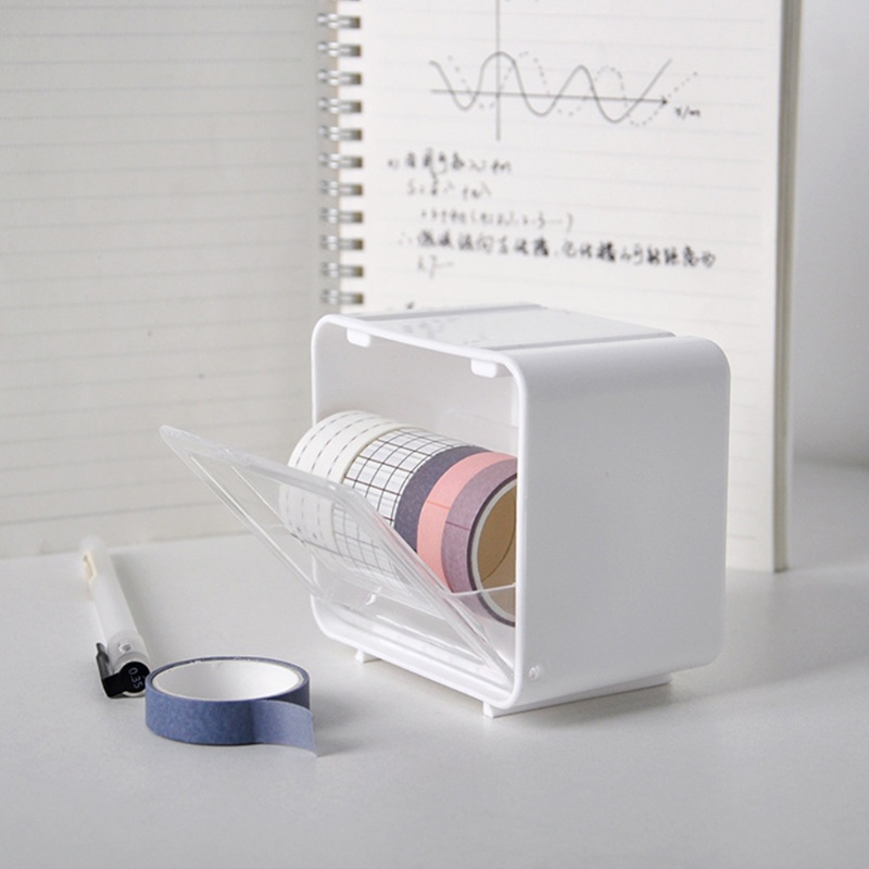 Giá Đỡ Băng Keo Siêu Nhỏ Bằng Nhựa Màu Trắng Để Bàn Sắp Xếp Gọn Gàng Cho Nhà Ở /