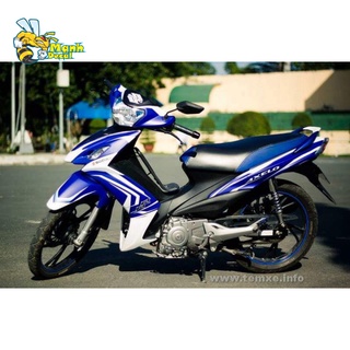 tem trùm axelo trắng xanh decal nhám