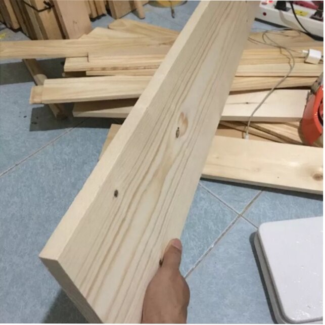Thanh gỗ thông làm kệ dài 1m và 1,2m , 1,4m, kệ gỗ treo tường thanh thẳng - HPKTT 22 tổng HP decor
