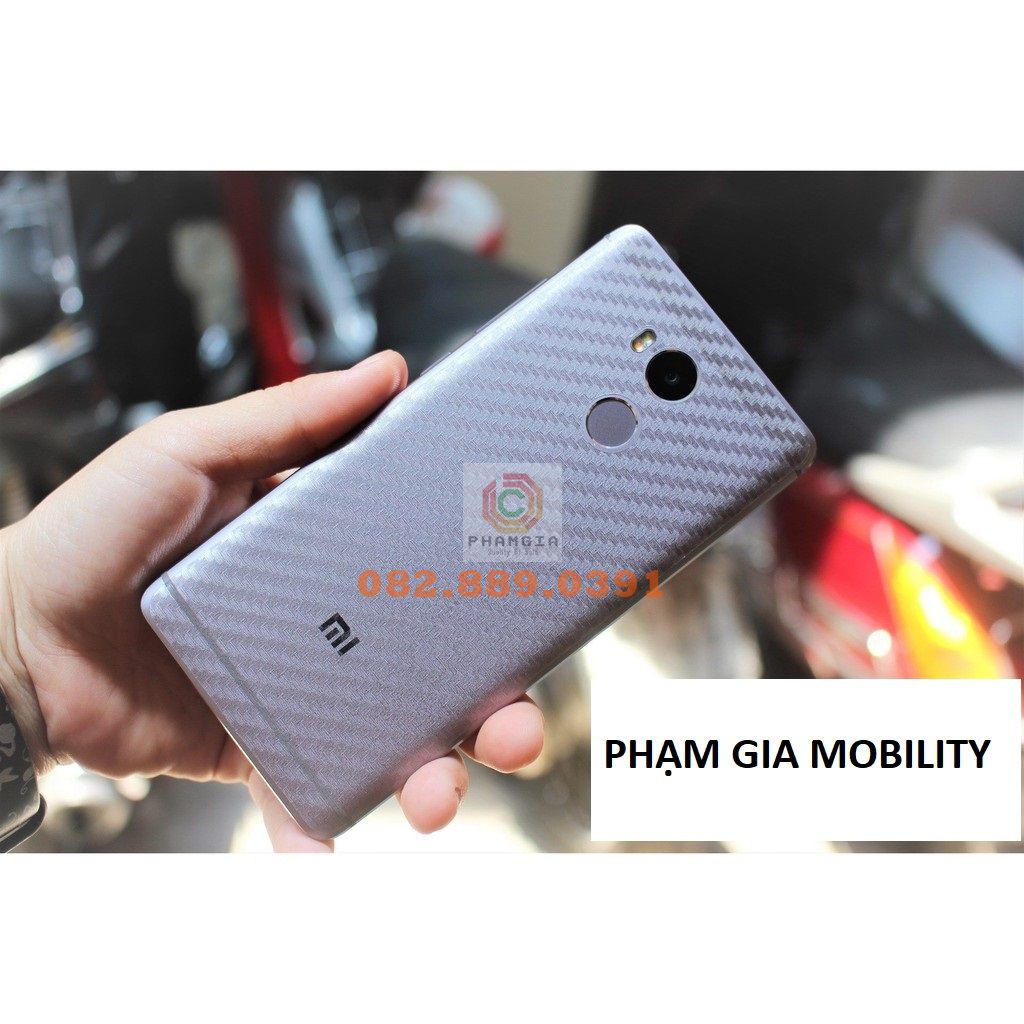 Miếng dán mặt lưng skin carbon Xiaomi Redmi 4 prime