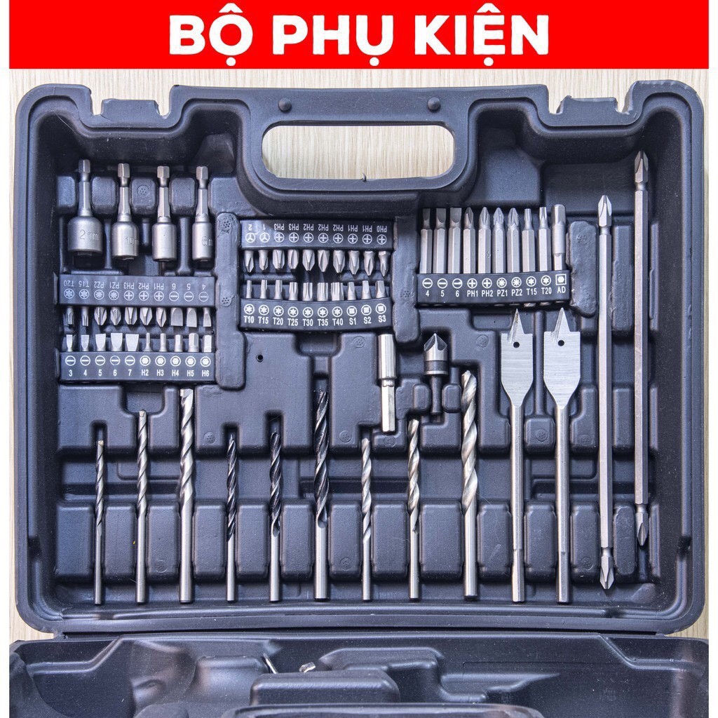 TẶNG BỘ PHỤ KIỆN 69 CHI TIẾT - Máy Khoan Pin DEWALT 36V  - Động cơ 775 - Có Búa - Máy khoan dùng pin DEWALT 36V