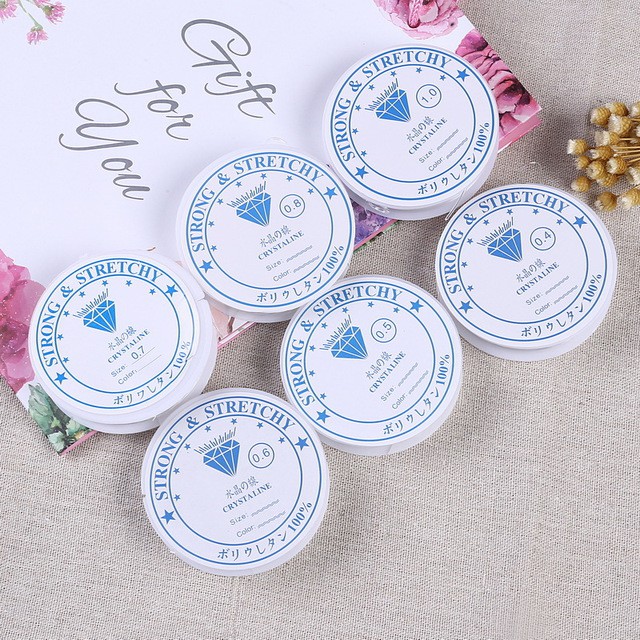 12 màu 4 size,Dây cước chun,dây thủy tinh hình tròn co dãn xâu hạt xâu vòng đan vòng,dụng cụ đồ handmade