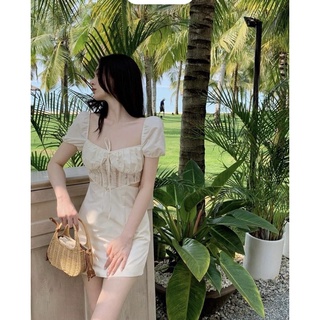 Đầm cổ u khoét eo