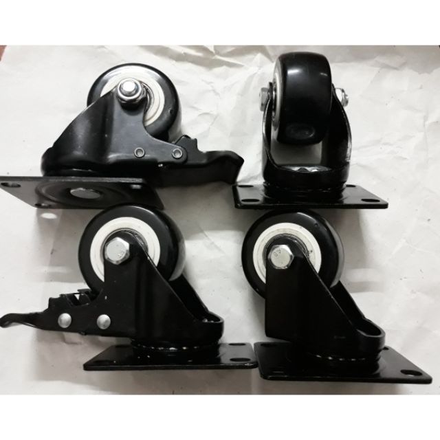Bộ 4 bánh xe den viền trắng 6cm