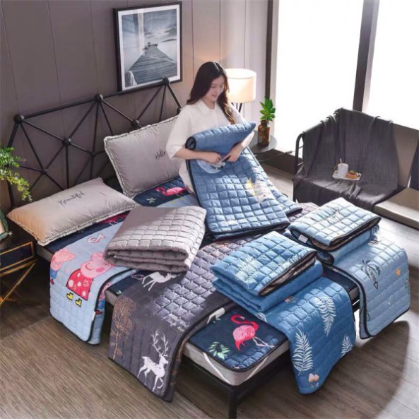 Nệm mỏng đệm trải giường 4 mùa mát lạnh ngày hè ấm áp ngày đông
