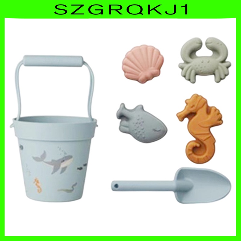 Bộ 6 Món Đồ Chơi Cát Bãi Biển Mùa Hè Có Khuôn Xúc Cát Cho Bé