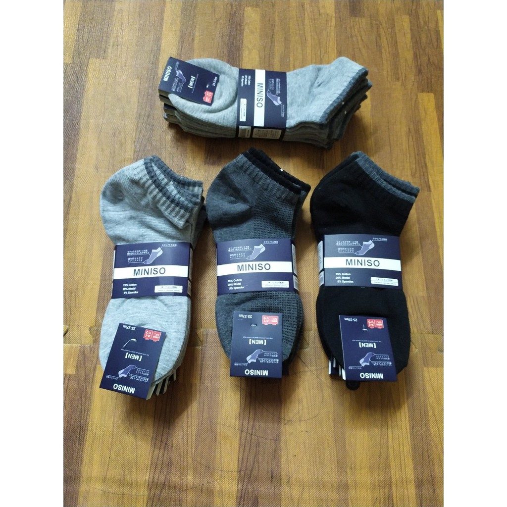 5 đôi tất nam cổ ngắn siêu đẹp, tất miniso