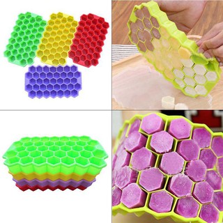 Khuôn silicon làm thạch, rau câu, socola 37 ô hình tổ ong có nắp đậy