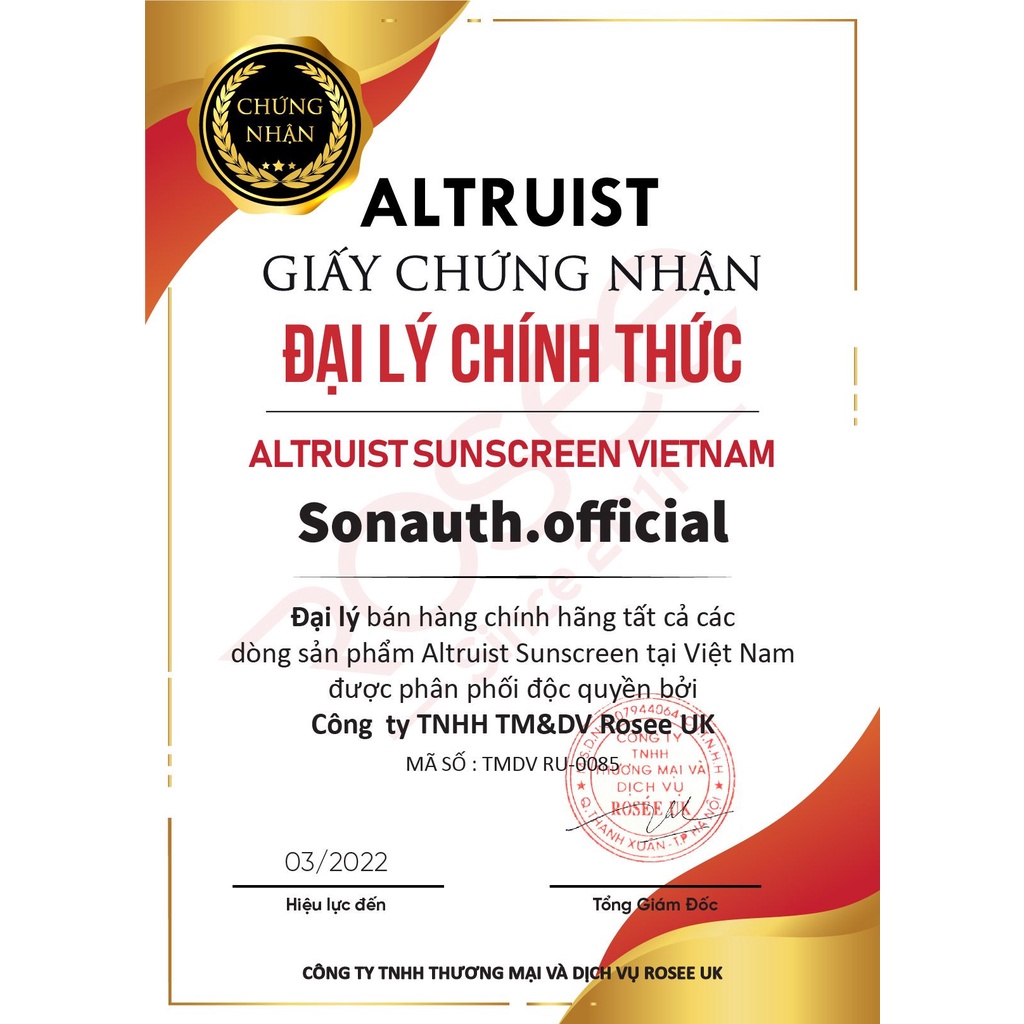 Kem Chống Nắng ALTRUIST Dermatologist Sunscreen SPF30 200ml [Đại lý chính hãng]