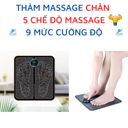 [BH 6 THÁNG] Thảm massage chân thư giãn trị liệu nhức mỏi chân, mát xa công nghệ xung điện màn hình kỹ thuật số, pin sạc