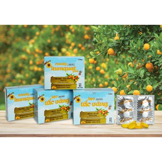 Kẹo Tắc vàng ( Hộp 5 vỉ x Vỉ 4 viên ). Hỗ trợ làm ấm họng, thông phế khí. Giúp làm dịu cơn ho