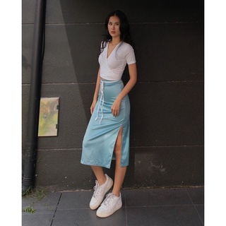 [DELPHINE] chân váy lụa xẻ tà | Eli skirt