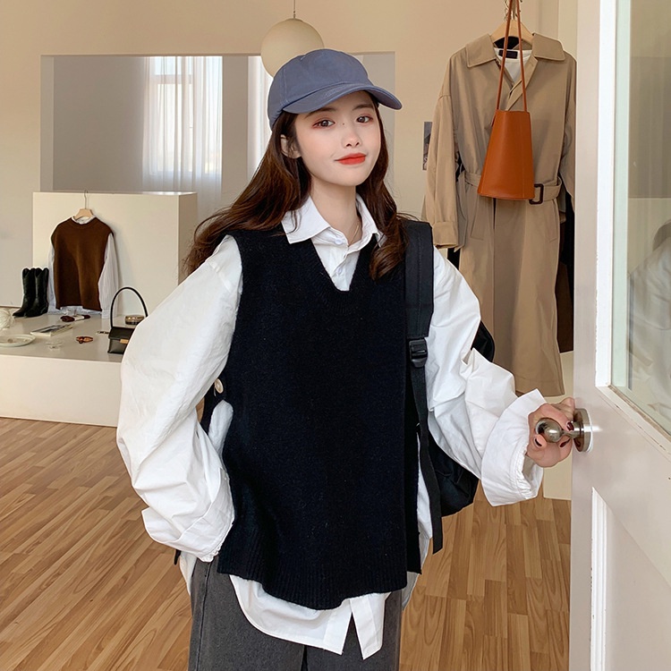 Gile Len | Áo Gile Len Nữ Ulzzang Không Tay Cúc 2 Bên Độc Lạ Thu Đông 2021 Thời Trang Hàn Quốc | BigBuy360 - bigbuy360.vn