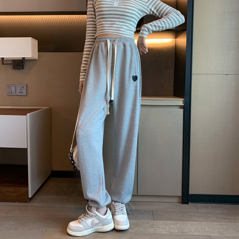 NRVP Quần Thể Thao Nữ Ống Rộng Phong Cách Thời Trang Đường Phố Hàn Quốc Mới