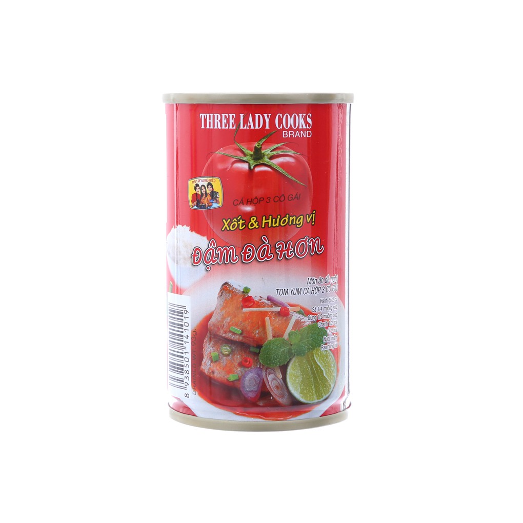 Lốc 10 hộp Cá Nục Sốt Cà 3 Cô Gái Lon 155g (Date 22/10/2022)