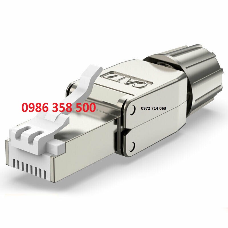 ĐẦU BẤM HẠT MẠNG CAT7 STP KHÔNG DÙNG TOOL, CHỐNG NHIỄU SHIELDED, CÓ CHỤP