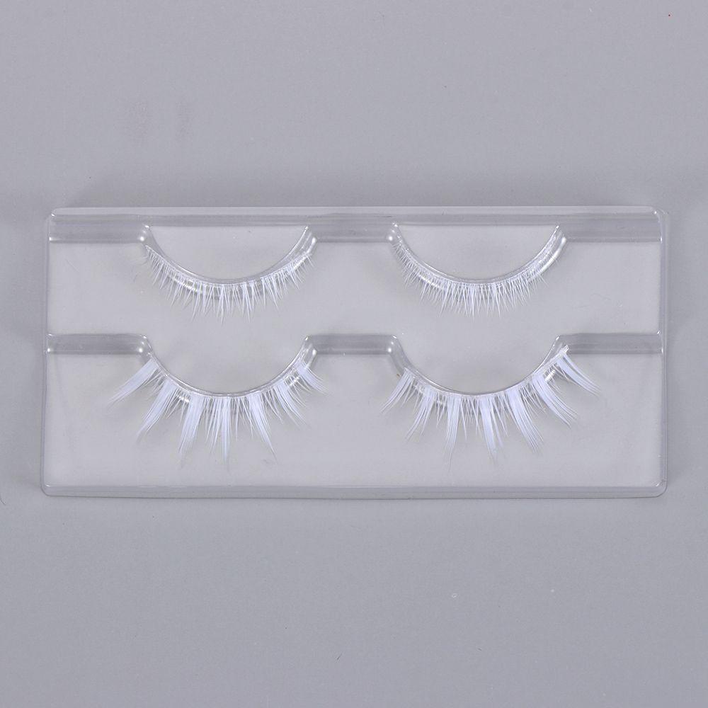 Lông Mi Giả Màu Trắng Mềm Mại Bằng Lụa Nhẹ Trang Điểm Tiện Dụng