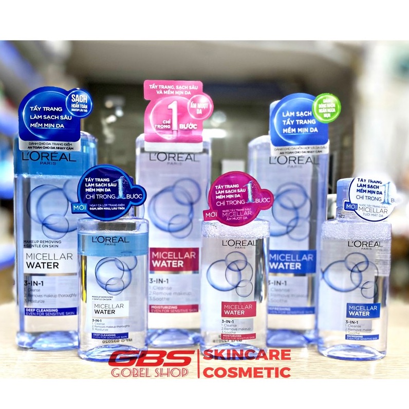 Nước tẩy trang Loreal - L'Oreal Paris 3 in 1 làm sạch da cho da dầu mụn nhạy cảm khô