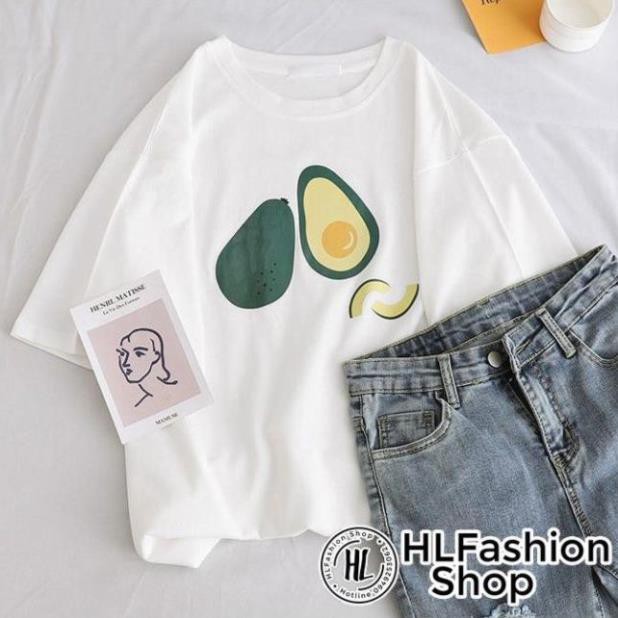 Áo Thun Tay ngắn Trái Bơ bổ đôi cực xinh tươi - freesize