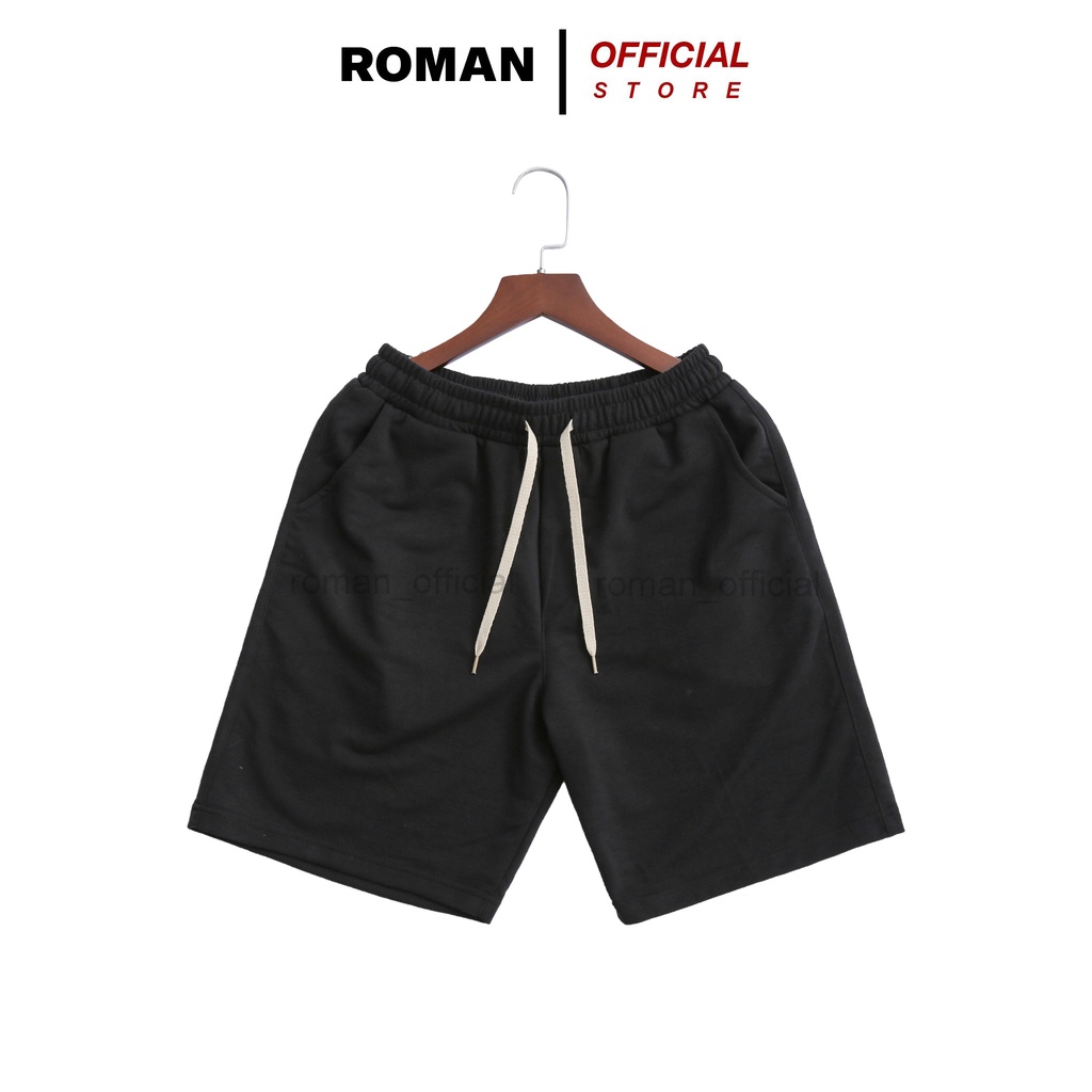 Quần đùi nam trơn ROMAN short nỉ chất liệu cotton xịn thoáng mát dễ chịu QS06