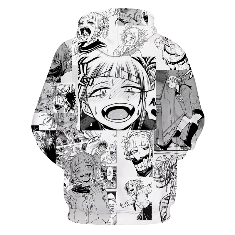 Áo hoodie nam kiểu chui đầu in hình nhân vật Himiko Toga độc đáo