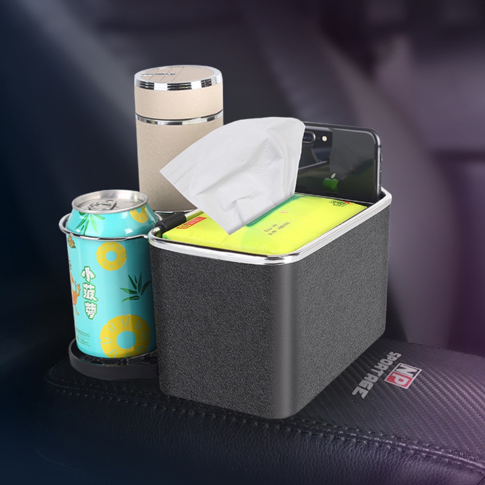 Hộp đựng đồ đa năng gắn bệ tỳ tay xe ô tô để khăn giấy chai nước đồ ăn đồ dùng cá nhân tiện lợi