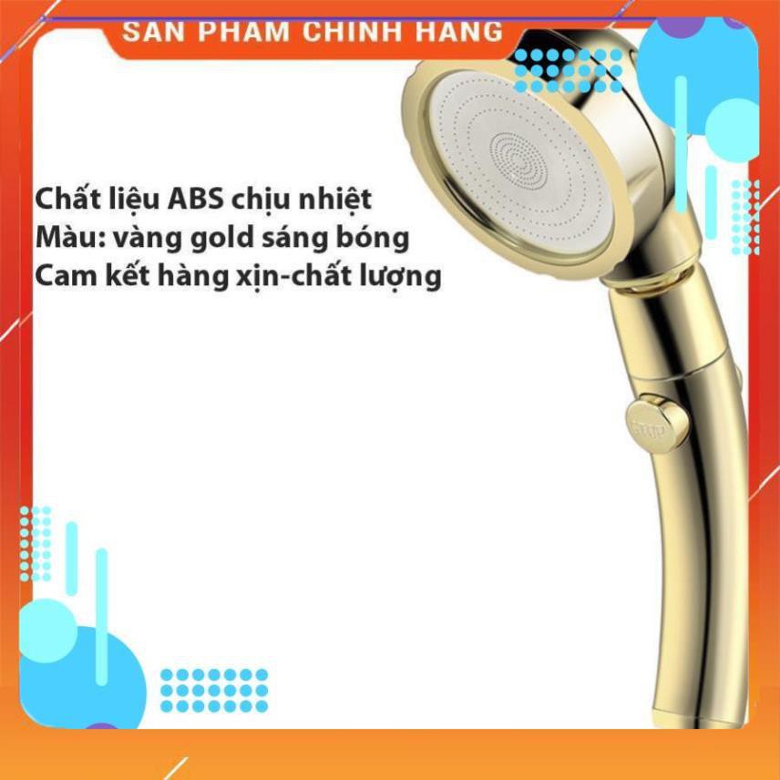 🚿Vòi sen tăng áp❤️FREESHIP🚛 Vòi Sen Tăng áp Có Nút Khóa Nước 3 chế độ Phun, Xoay 360 độ Hàng Xịn - Vàng Gold 206783