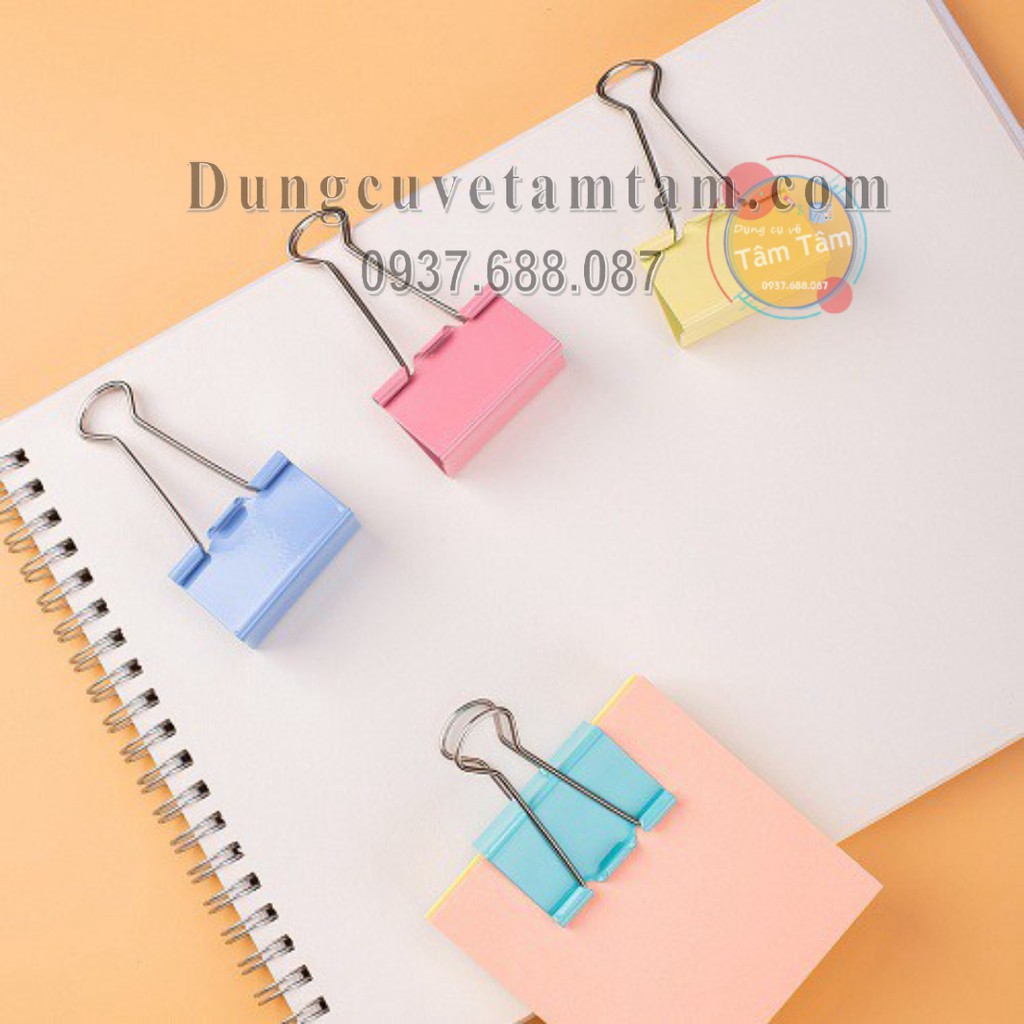 [ TÂM TÂM ]-Kẹp bướm màu 15mm/19mm/25mm/32mm/41mm/51mm, Kẹp bướm màu Deli