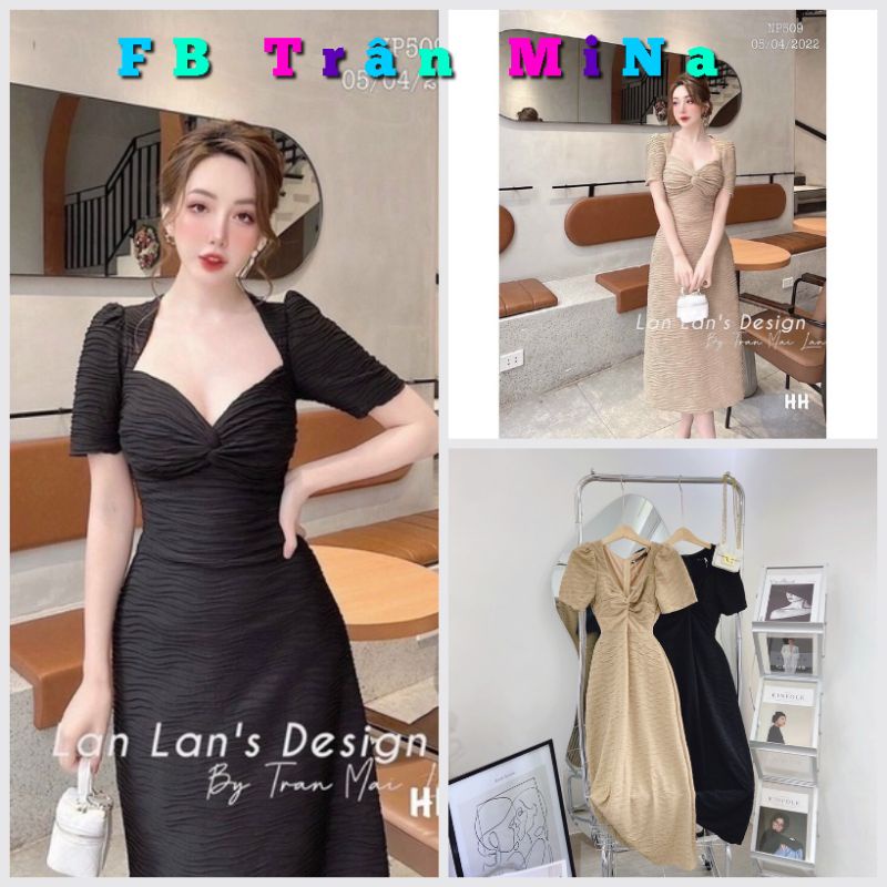 Đầm nữ dáng dài cổ chéo chất len siêu đẹp(Bảo Trân Tít)