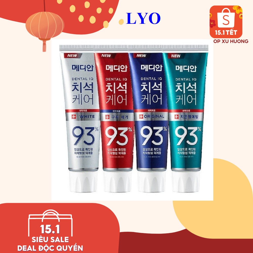 Kem Đánh Răng median 93 đỏ trắng xanh dương xanh lá  93 % Tooth - Paste 120gr