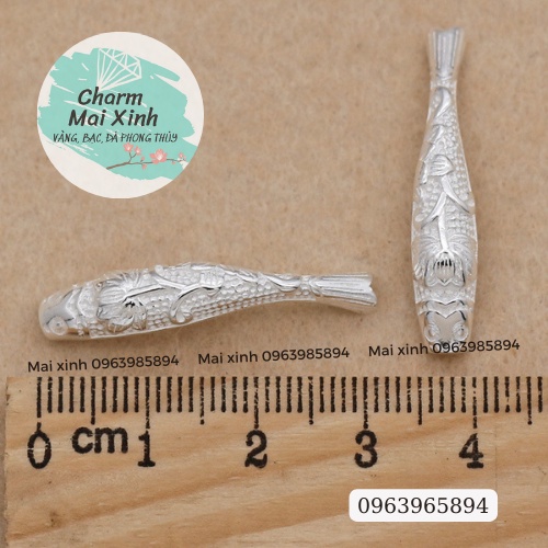 Cá Chép Đặc Đại Ngư Khắc Hoa Sen - phụ kiện xâu vòng tay nam nữ, charm phối vòng tay phong thuỷ handmade tự làm