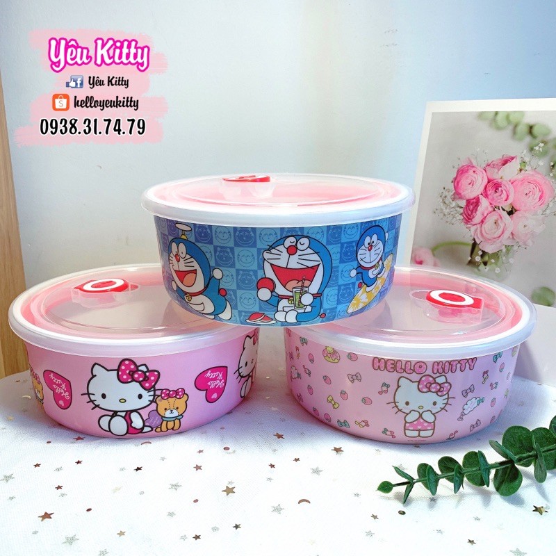 Hộp đựng thực phẩm Hello Kitty Doraemon