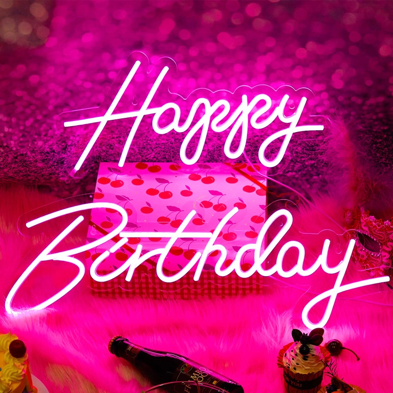 Đèn Led Neon Led Trang trí tiệc sinh nhật chữ Happy Birthday ánh sáng led neon được ưa chuộng Trang trí nhà cửa