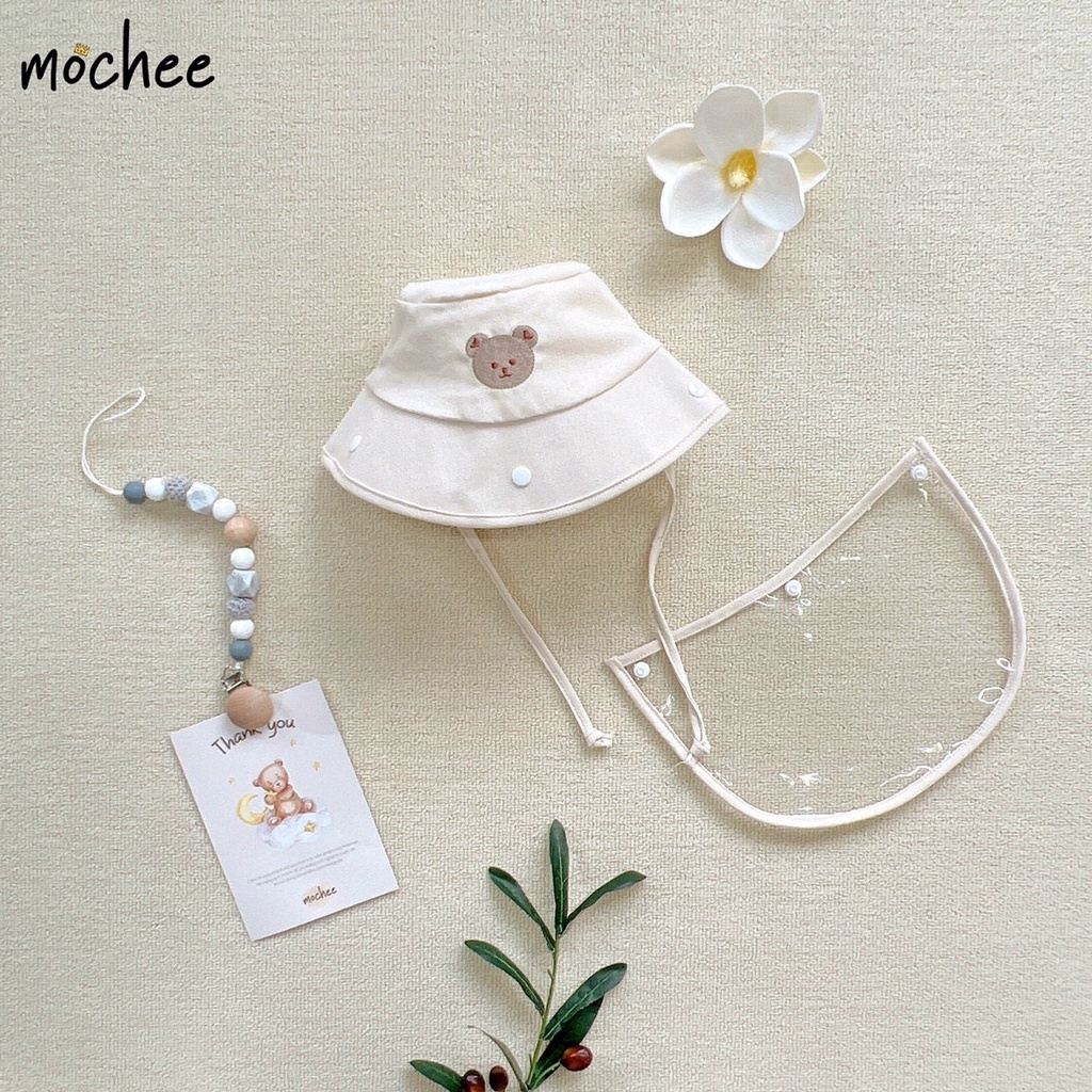 Mũ vành chắn giọt bắn cho bé Mochee , nón vành chắn giọt bắn trẻ em - Monnie Kids