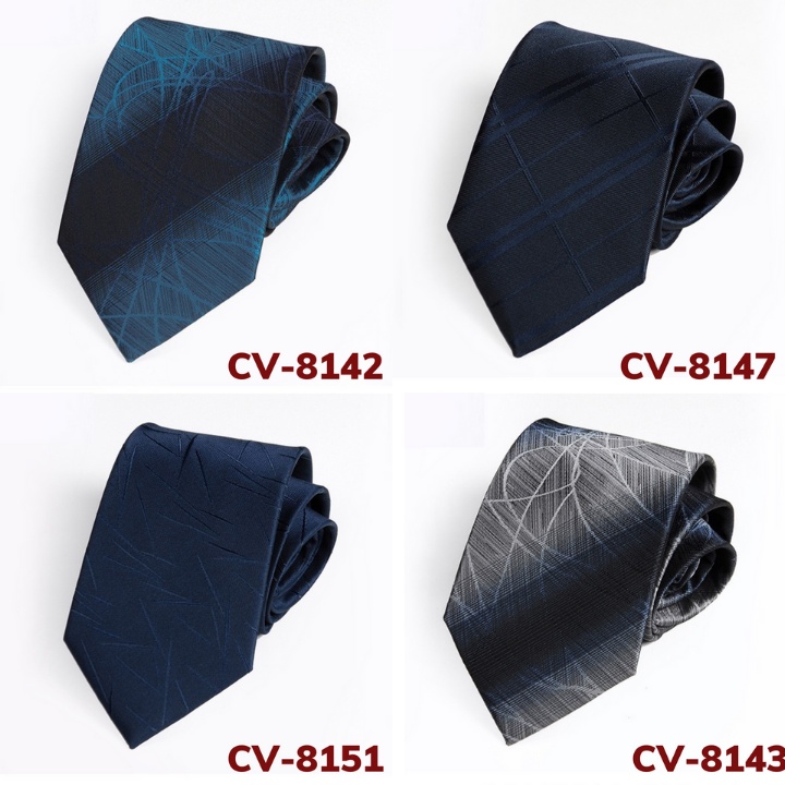 Cà vạt Nam bản to 8cm màu xanh cao cấp phù hợp cho chú rể, công sở, quà tặng, cravat nam cao cấp