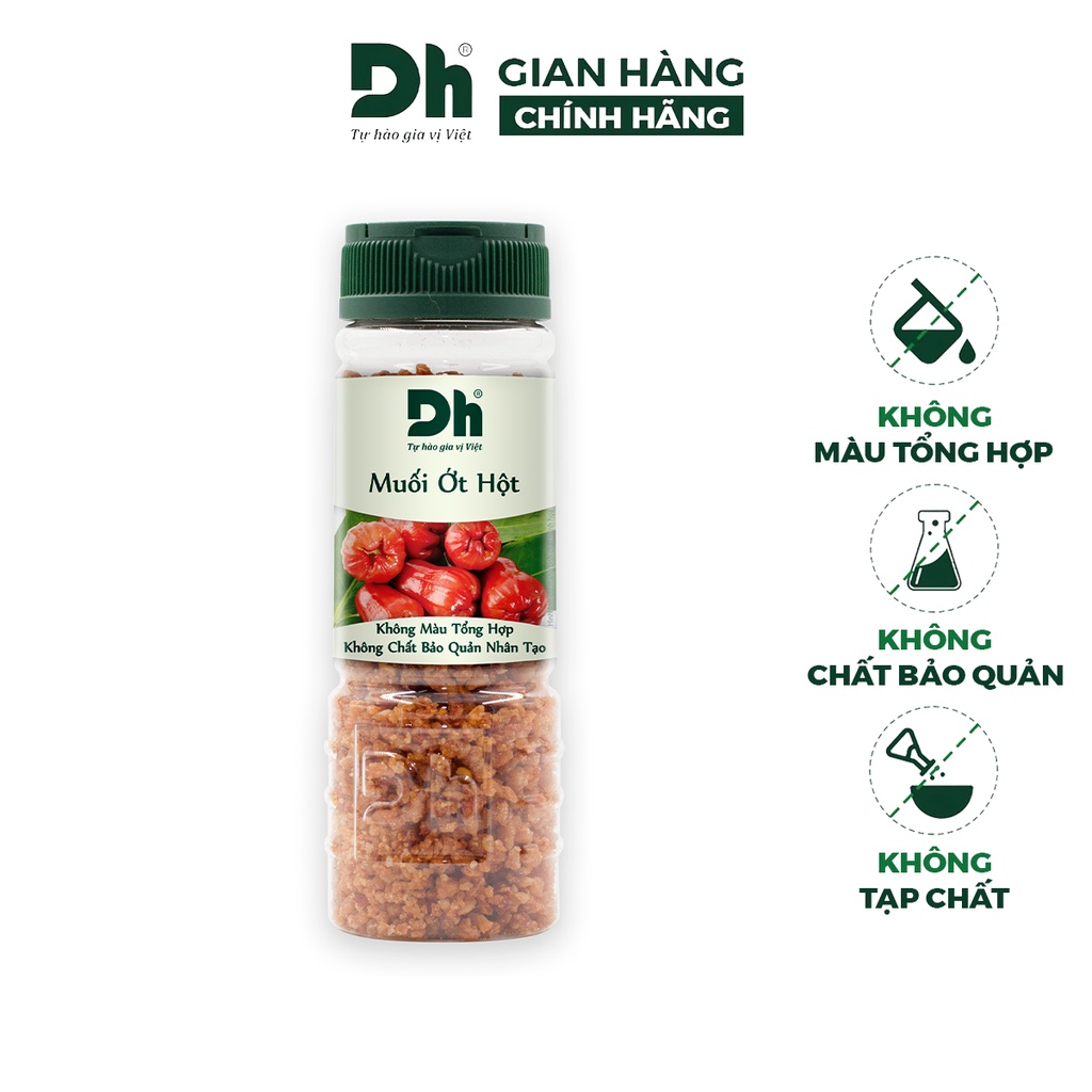 Muối ớt hột DH Foods gia vị chấm hoa quả chế biến thực phẩm loại 1 thơm ngon 65/120gr