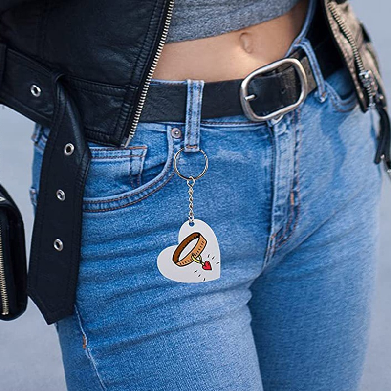 Set 100 Móc Khóa / 100 Đĩa Trắng Chất Liệu Acrylic Trong Suốt DIY