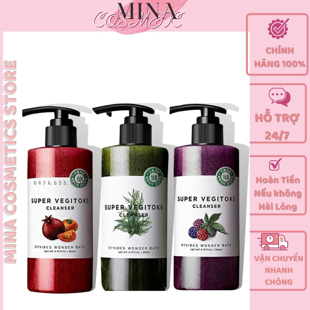 Sữa rửa mặt [Sạch 100%- Hàng Auth ] Sữa Rửa Mặt Sủi Bọt Khí "3in1" Tẩy Trang-Rửa Mặt-Thải Độc Tố Byvibes Wonder Bath