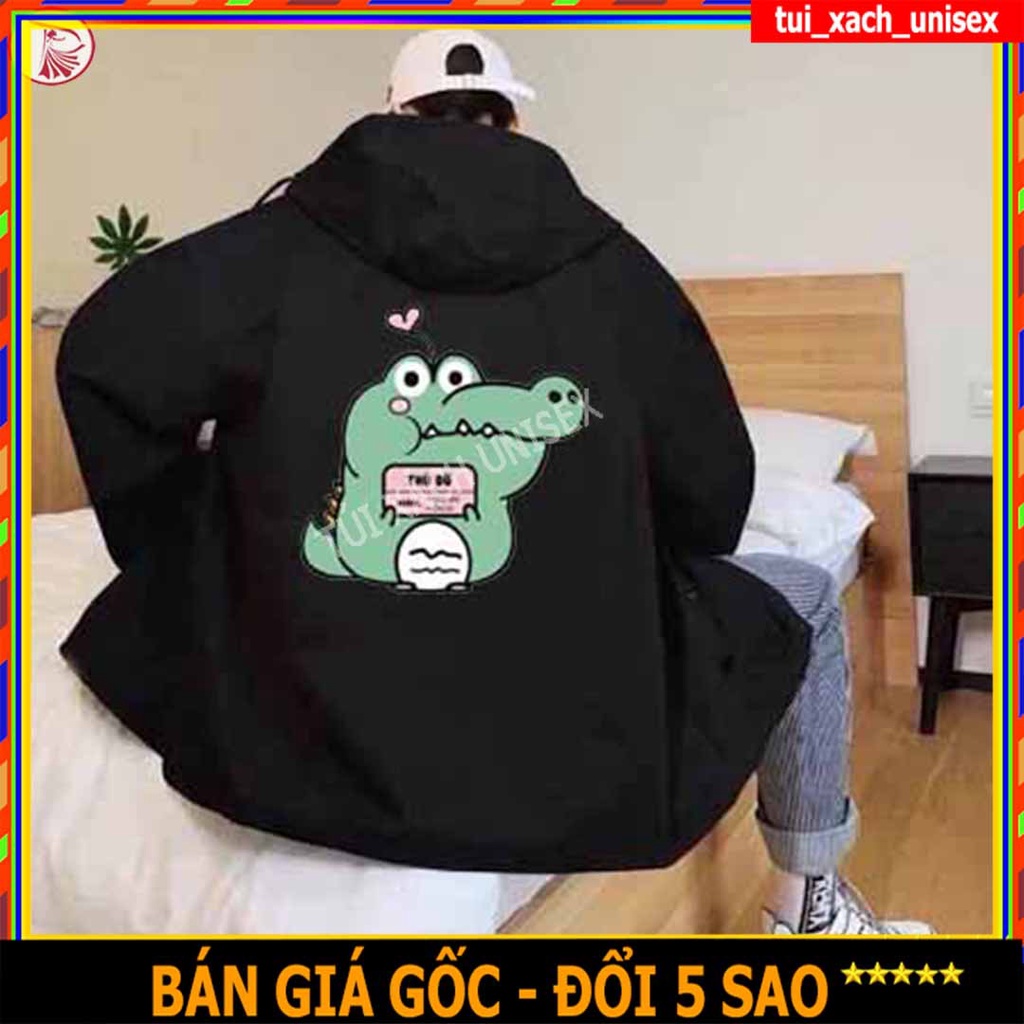 ❤️ 2 LỚP - KHÓA TÚI ❤️ ÁO KHOÁC GIÓ 2 LỚP KHÓA TÚI CÓ NÓN - ÁO KHOÁC DÙ NAM NỮ IN HỌA TIẾT NỘI BẬT MÀU ĐEN