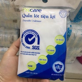 Gói 5 chiếc quần lót cotton Procare dùng 1 lần dành cho Nam giới M/L/XL
