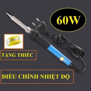 MỎ HÀN THIẾC MÀU XANH ĐIỀU CHỈNH NHIỆT ĐỘ 60W, MỔ HÀN CHÌ ĐIỀU CHỈNH NHIỆT ĐỘ TẶNG THIẾC HÀN